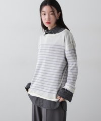 N Natural Beauty Basic/シアーボーダーニット/507788582