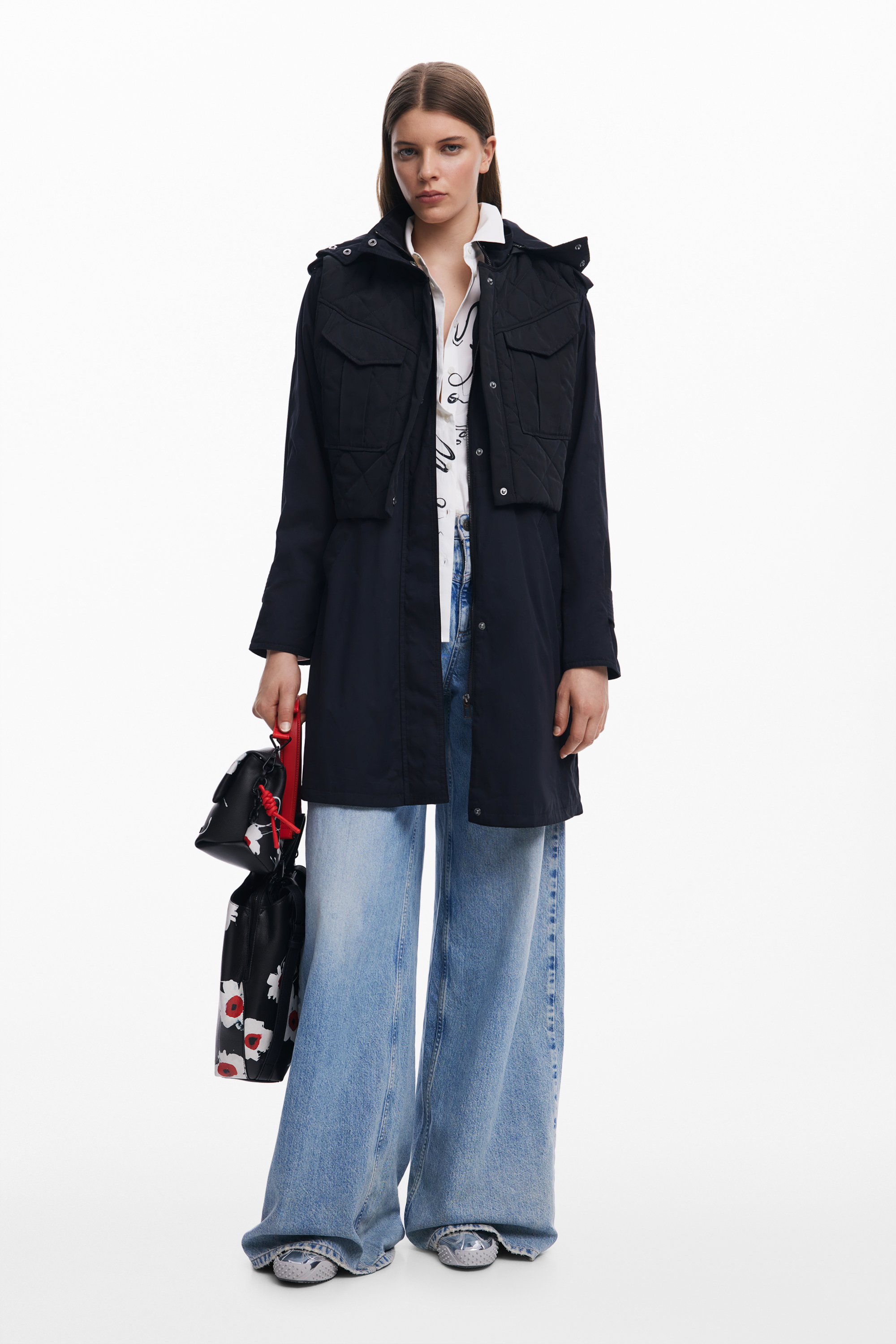 Desigual ミリタリーモッズコート デシグアル Desigual フード付きレディースミリタリーモッズ
