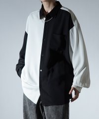 Confirm/コンファーム Confirm アシンメトリーキリカエ 襟配色クレリック ドレープとろみ ビッグシルエット長袖シャツ ユニセックス/507804593