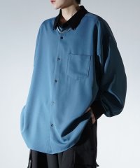 Confirm/コンファーム Confirm アシンメトリーキリカエ 襟配色クレリック ドレープとろみ ビッグシルエット長袖シャツ ユニセックス/507804593