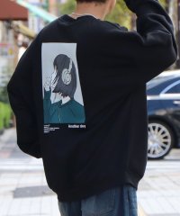 ILL‘S/イルズ ILL'S イラストバックプリント ワンポイント刺繍 ビッグシルエット プルオーバースウェット カットソー ユニセックス/507804601