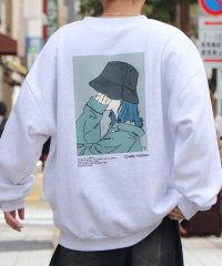 ILL‘S/イルズ ILL'S イラストバックプリント ワンポイント刺繍 ビッグシルエット プルオーバースウェット カットソー ユニセックス/507804603