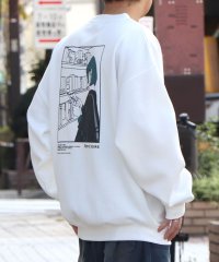 ILL‘S/イルズ ILL'S イラストバックプリント ワンポイント刺繍 ビッグシルエット プルオーバースウェット カットソー ユニセックス/507804604