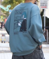 ILL‘S/イルズ ILL'S イラストバックプリント ワンポイント刺繍 ビッグシルエット プルオーバースウェット カットソー ユニセックス/507804604