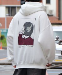 ILL‘S/イルズ ILL'S イラストバックプリント ワンポイント刺繍 ビッグシルエット プルオーバーパーカー フーディー カットソー ユニセックス/507804605