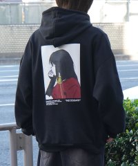 ILL‘S/イルズ ILL'S イラストバックプリント ワンポイント刺繍 ビッグシルエット プルオーバーパーカー フーディー カットソー ユニセックス/507804609