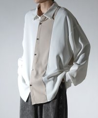Confirm/コンファーム Confirm アシンメトリーキリカエ / 襟配色クレリック ドレープとろみ ビッグシルエット長袖シャツ ユニセックス/507804632