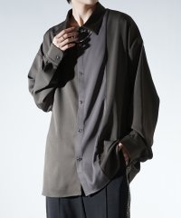 Confirm/コンファーム Confirm アシンメトリーキリカエ / 襟配色クレリック ドレープとろみ ビッグシルエット長袖シャツ ユニセックス/507804632
