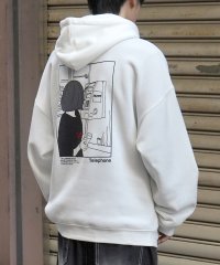 ILL‘S/イルズ ILL'S イラストバックプリント ワンポイント刺繍 ビッグシルエット プルオーバーパーカー フーディー カットソー ユニセックス/507804823
