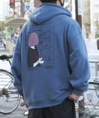 ILL‘S/イルズ ILL'S イラストバックプリント ワンポイント刺繍 ビッグシルエット プルオーバーパーカー フーディー カットソー ユニセックス/507804823