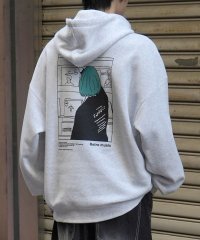 ILL‘S/イルズ ILL'S イラストバックプリント ワンポイント刺繍 ビッグシルエット プルオーバーパーカー フーディー カットソー ユニセックス/507804824