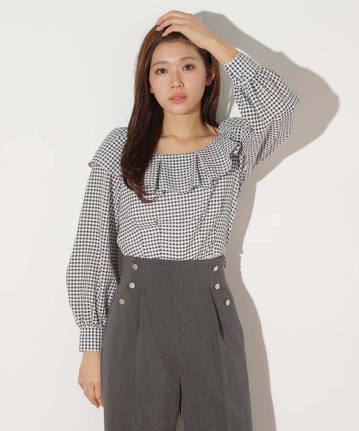 セール 50%OFF】タックフリルオフショルブラウス(507805496