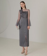 Leja/レジャ Leja ストーンフレアスリーブドットスリットIラインドレスワンピース美脚効果結婚式 パーティードレス 成人式 20代 30代 40代/507806036