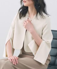 metoi/メトワ metoi 袖スリット ノーカラージャケット オケージョン 無地 羽織り ショート丈 お呼ばれ 綺麗目 フォーマル 結婚式 二次会 謝恩会/507806126