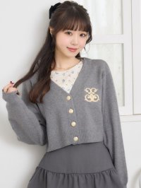 Emsexcite/エムズエキサイト ems excite モチーフショートニットカーデ/507806870