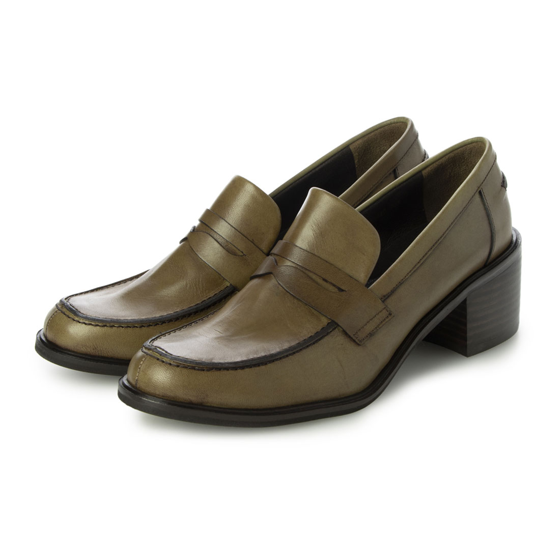 ✨極美品✨ラボキゴシワークス ヒールローファー(23.5)本革 黒 セール 44%OFF】ラボ キゴシ ワークス RABOKIGOSHI works 55mm本