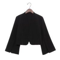 metoi/メトワ metoi 袖スリット ノーカラージャケット オケージョン 無地 羽織り ショート丈 お呼ばれ 綺麗目 フォーマル 結婚式 二次会 謝恩会/507806126