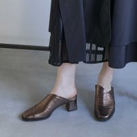 D’ICI/モード エ ジャコモ ディッシィ MODE ET JACOMO D'ICI アシンメトリーチャンキーヒールミュール/507806798