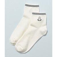 Honeys/ハニーズ Honeys ライン入りワンポイントソックス 靴下 ソックス ショート丈ソックス ショート丈 ワンポイント 刺繍 ライン 綿混 アニマル柄 ロゴ レデ/507807372