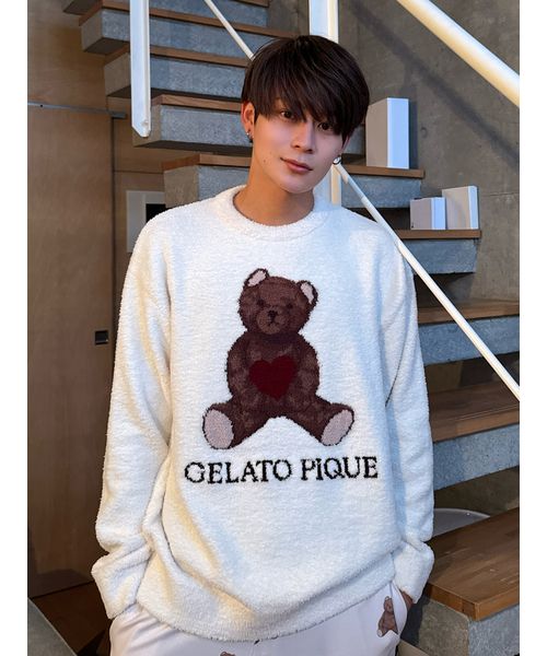 セール 30%OFF】【HOMME】ベビモコハートベアジャガードプル