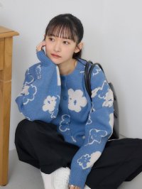 RETRO GIRL/レトロガール RETRO GIRL フラワージャガードカーデ/507809574