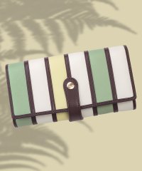 Clelia/クレリア Clelia 財布 長財布 レディース 大容量 おしゃれ 大きめ アコーディオン フラップ ストライプ 合皮 カラフル ベレッサ CLー10262/501510977