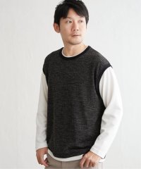 ikka/ビッグワッフルフェイクベストロンT/507078970