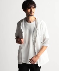 NICOLE CLUB FOR MEN/ラッセルレース5分袖パーカー/507777936