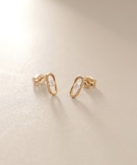COCOSHNIK /K18ダイヤモンド ロングカットアズキチェーン スタッドピアス/507810429