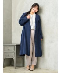 Re-J＆SUPURE/サテンノーカラーロングトレンチコート/507811421