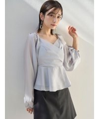 FRAY I.D/シアーカシュクールロングスリーブブラウス/507811970