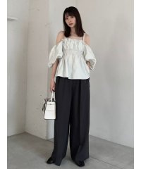 FRAY I.D/レザーベルテッドワイドストレートパンツ/507812761