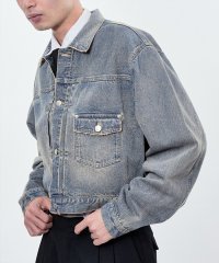 M TO R/WASHED DENIM CROPPED JACKET/507789788