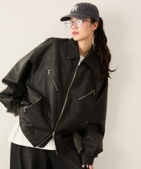 JUNRed/シンセティックレザーバイカーブルゾン/507803362