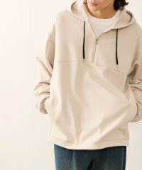 JUNRed/ハーフジップエッセンシャルプルパーカー/507806525