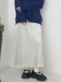 RETRO GIRL/レトロガール RETRO GIRL 箔プリント細プリーツSK/507810938