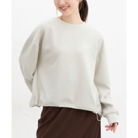 Honeys/ハニーズ Honeys 裾ドロストゆるトップス トップス スウェット 長袖 ゆるトップス ゆったり ストレッチ クルーネック 刺繍 ワンポイント レディース/507812746