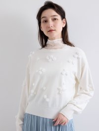 QUEENS COURT/クイーンズコート QUEENS COURT フラワーモチーフニットプルオーバー≪手洗い可能≫/507813319