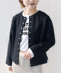 SHIPS WOMEN/〈手洗い可能〉ラメ 裏毛 スナップボタン カーディガン/507814082