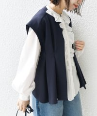 SHIPS WOMEN/【WEB限定】〈手洗い可能〉ダンボール フロント タック ジレ/507814089