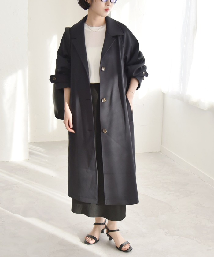 セール 30%OFF】quaranciel: ダブル サテン バルマカーン コート