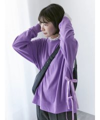 Samansa Mos2 blue/◎サイドリボンロンT/507815059