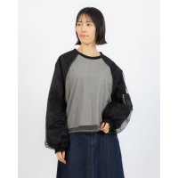 MAISON BREEZE reveur/メゾンブリーズレヴール MAISON BREEZE reveur Tulle layered MA－1sleeve pullover trc/507809652