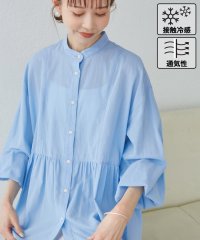 ROPE' PICNIC/【接触冷感・通気性】お着軽シャツシリーズ/綿ボイルペプラムシャツ/507819529