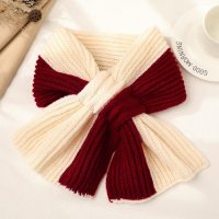 shoppinggo/ショッピングゴー shoppinggo マフラー 差し込み バイカラー レディース メンズ ネックウォーマー ティペット ニットマフラー ストール リボン 大人/507819800