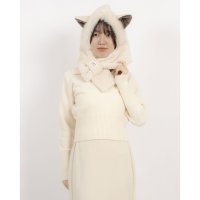 STYLEBLOCK/スタイルブロック STYLEBLOCK キツネ耳付きフード一体型ニットマフラー/507820299