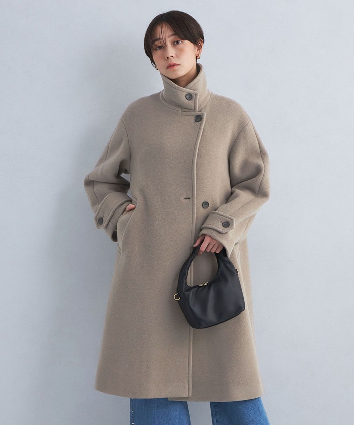 SENTDALE WOOL スタンドカラー ロング コート 2(507821287 SENTDALE WOOL スタンドカラー ロング コート 2(507821287