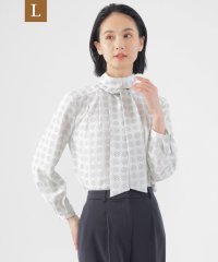 TRANS WORK(L)/【L】【ウォッシャブル】ドットオンドットプリントブラウス/507810665