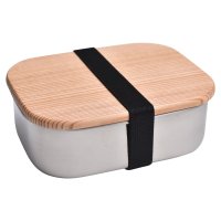 HANAKO/ハナコ HANAKO ハナコ HANAKO ステンレス 弁当箱 ランチボックス 木蓋付きフードボックス 670ml 角型 1段 日本製 FOOD BOX STA/507828122