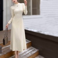 ica/アイカ ica ワンピース ニットワンピース Aラインワンピース フレアワンピース ミモレ丈 ハイネック フィット＆フレア Aライン フレア ミモレ ロング ロ/507828329